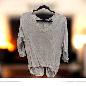 Express Gray V-Neck Sweatshirt